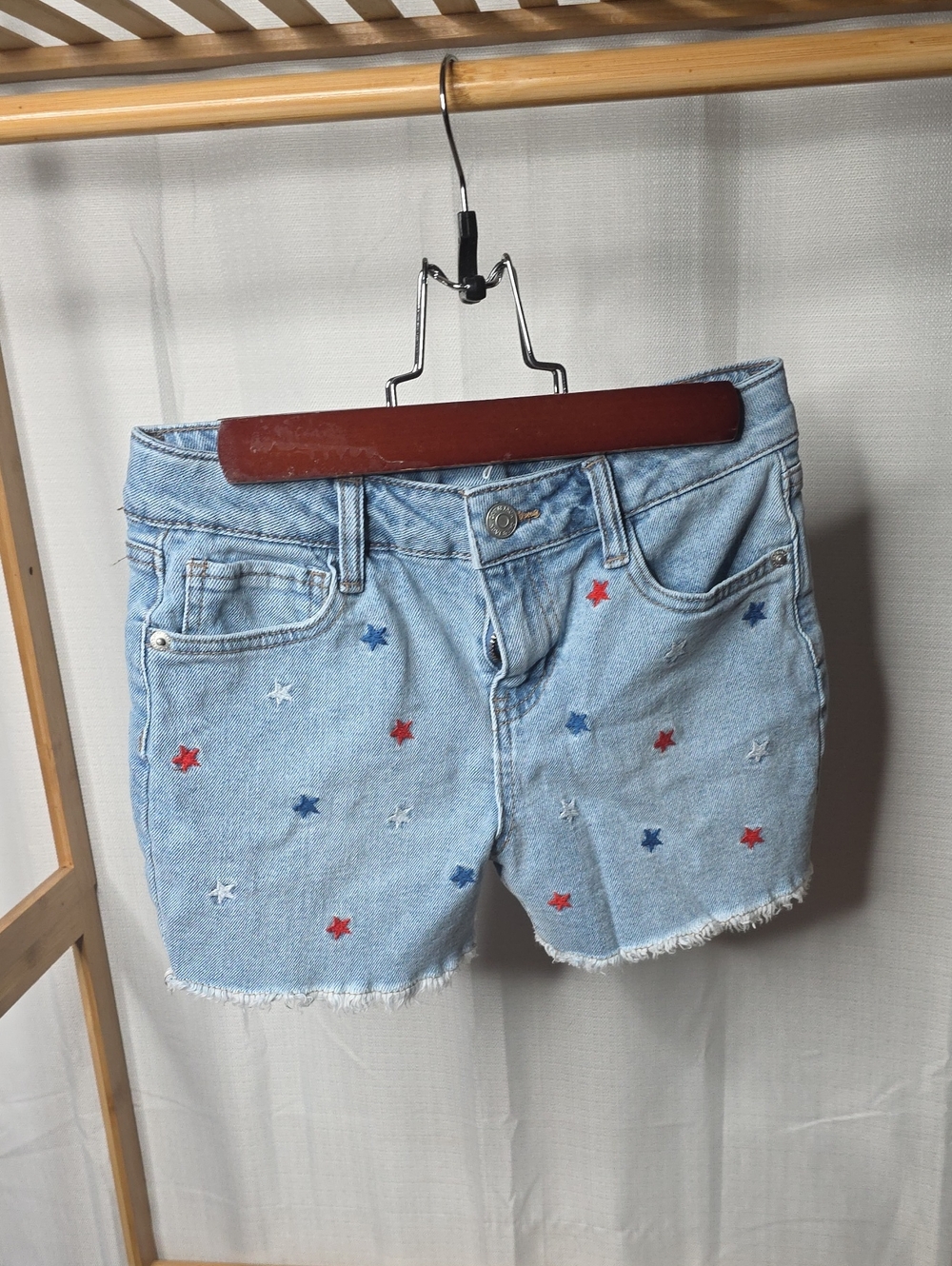 Cat & Jack Light Blue Denim Star Embroidered Shorts